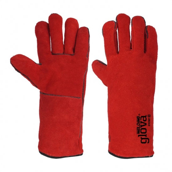 Luva soldador crute vermelho forro 35 cm