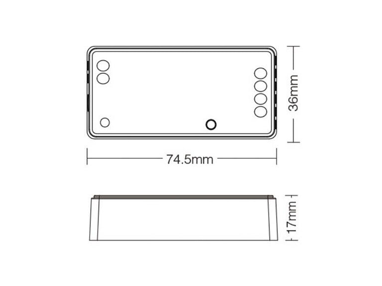 Controlador RF 2.4G 2 em 1 monocolor + CCT - DC12-24V