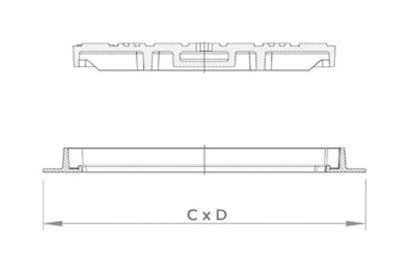 Tampa GUSS em ferro fundido - Classe C250 - ACO