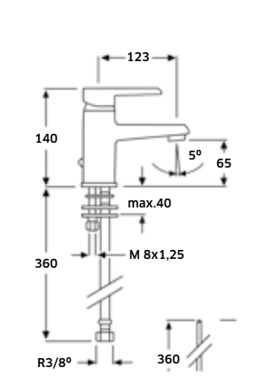 Torneira Monocomando de Lavatório - Linha Roma