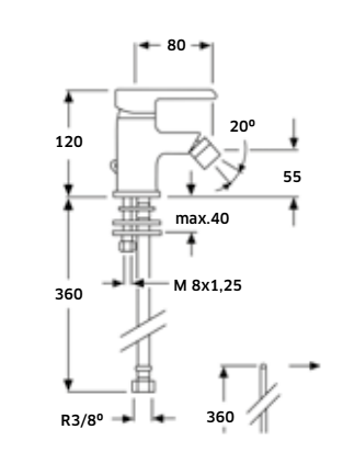 Torneira Monocomando de Bidé - Linha Roma