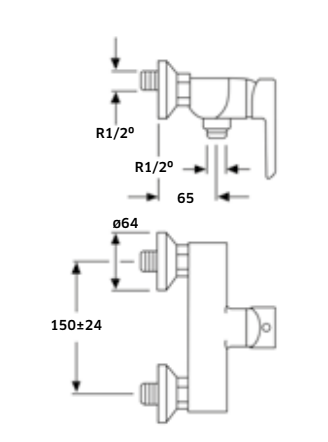 Torneira Monocomando de Base de Chuveiro - Linha Roma