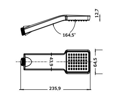 Chuveiro de Mão Retangular Anti-Calcário