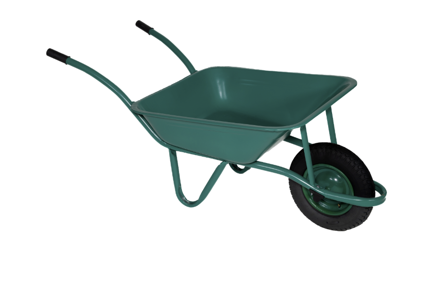 Carro de mão compacto verde