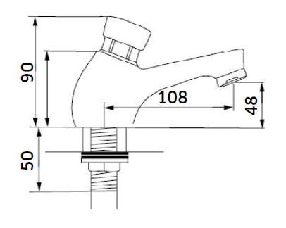 Torneira de Lavatório Temporizada - Linha ECO