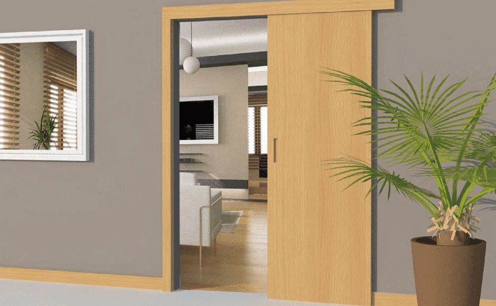 Kit porta deslizante externa com batente