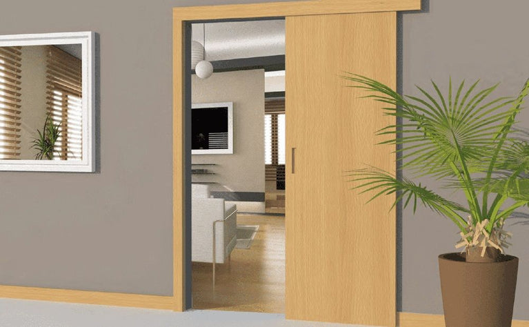 Kit porta deslizante externa com batente