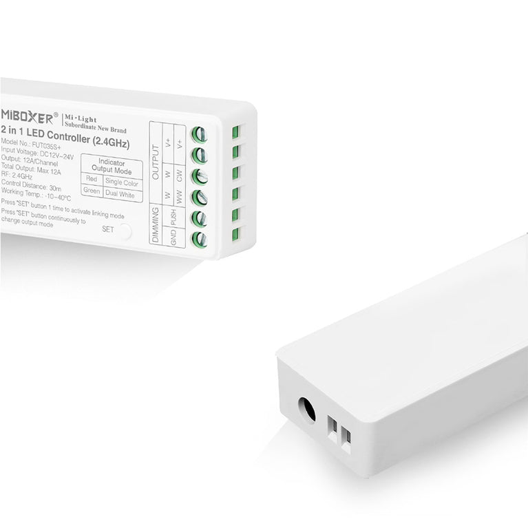 Controlador RF 2.4G 2 em 1 monocolor + CCT - DC12-24V