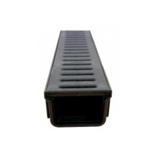 Canal Com Grelha em PP Preto