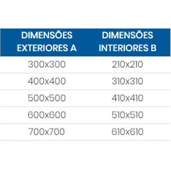 Aro + tampa Inox - Rebaixo de 30mm