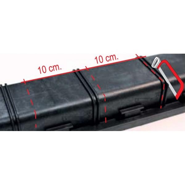 Canal Modular 100 em PP Negro e Grelha Metálica