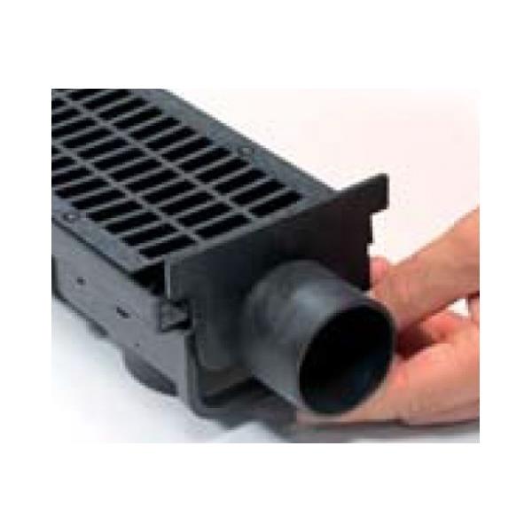 Canal Modular 100 em PP Negro e Grelha Metálica