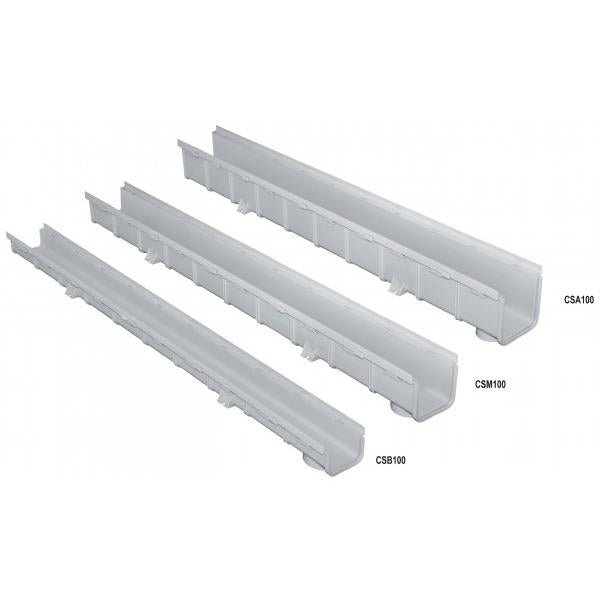 Canal Modular 100 PVC Cinza