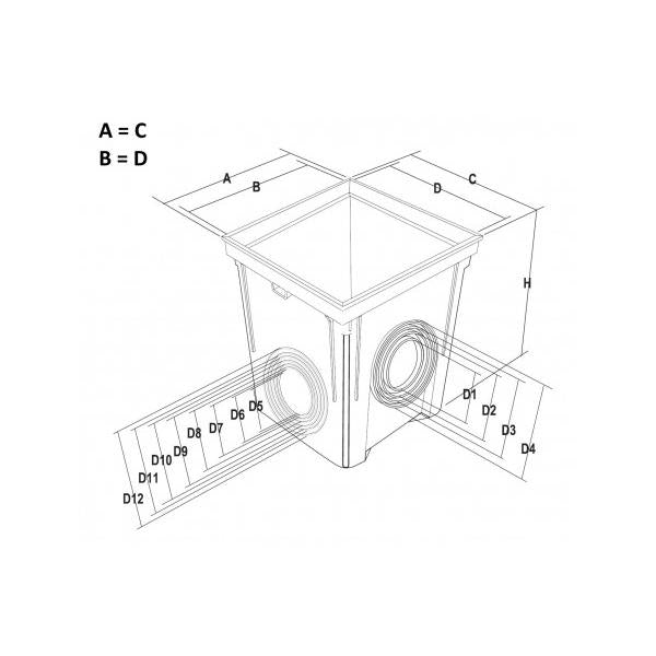 Caixa de esgoto cúbica 2000