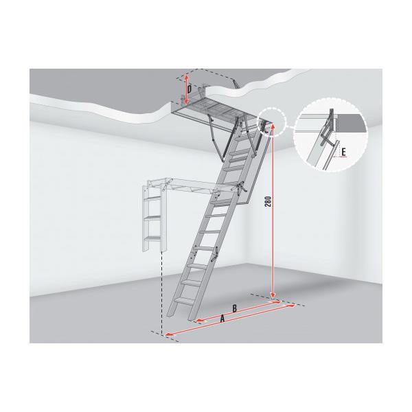 Escada de Sotão Madeira - Loft Ladders OLA Basic