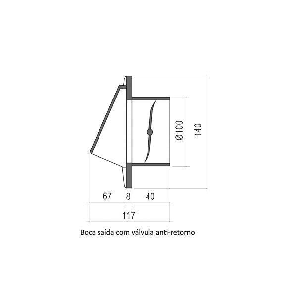 Boca saída Branca em PVC