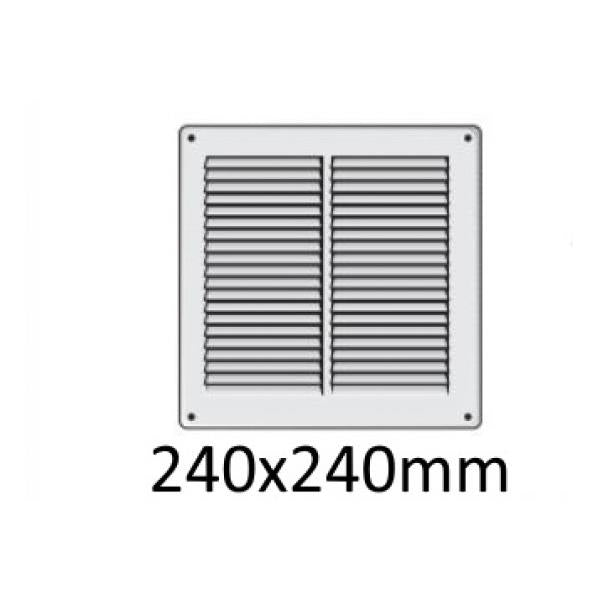 Grelha ventilação em metal branco - fixação com parafusos