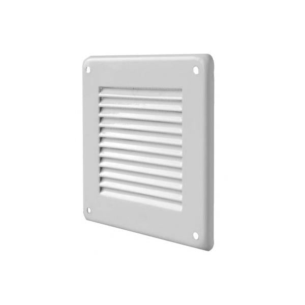 Grelha ventilação em metal branco - fixação com parafusos