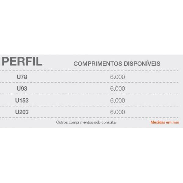 PERFIL U - PARA LSF