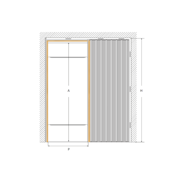 Caixilho porta de correr - Parede de gesso cartonado - Simples