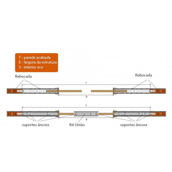 Cassete/Caixilho Kriket Duplo Reboco