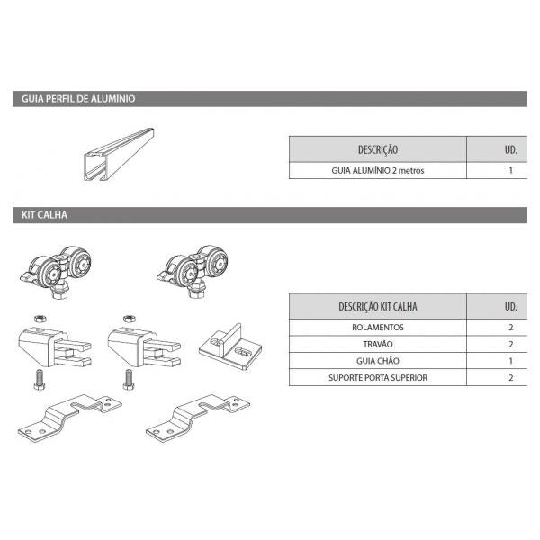 Kit porta deslizante externa ao teto
