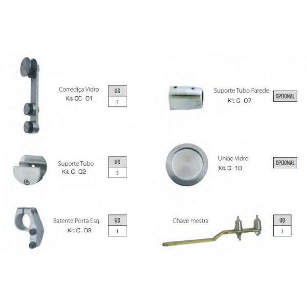 Kit para porta deslizante de madeira ou vidro -KRIKET
