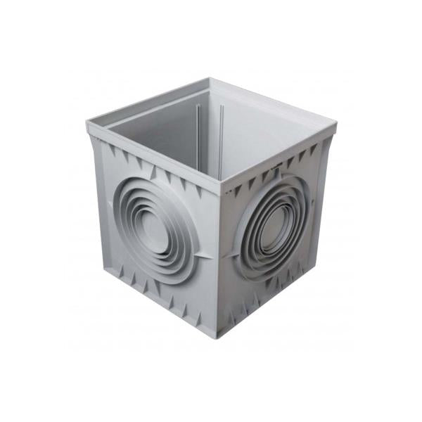 Caixa de esgoto cúbica em PP - Cinza
