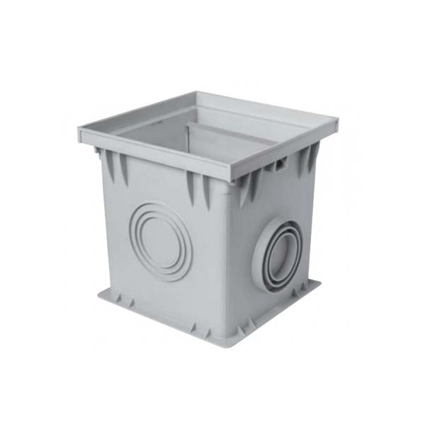 Caixa de esgoto cúbica em PP - Cinza