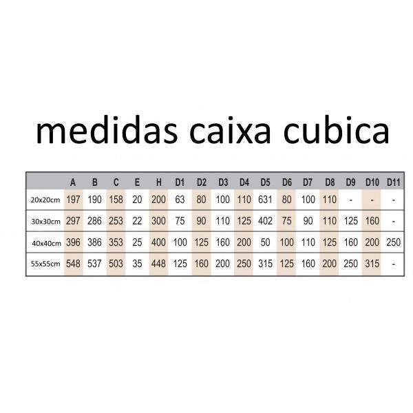 Caixa de esgoto cúbica em PP - Cinza