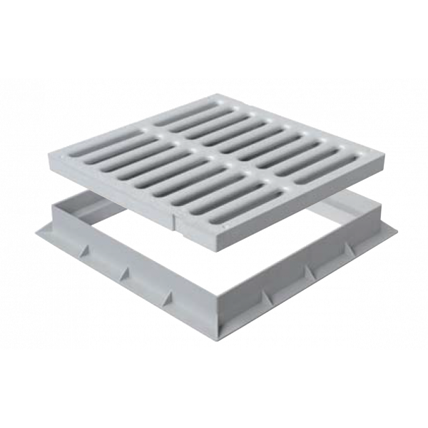 Grelha + aro em PP - Cinza