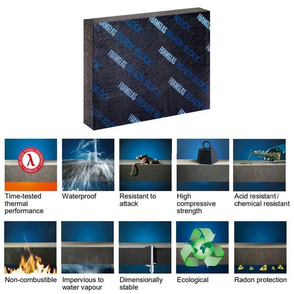 Placa de vidro celular - Readyblock T4+ - FOAMGLAS