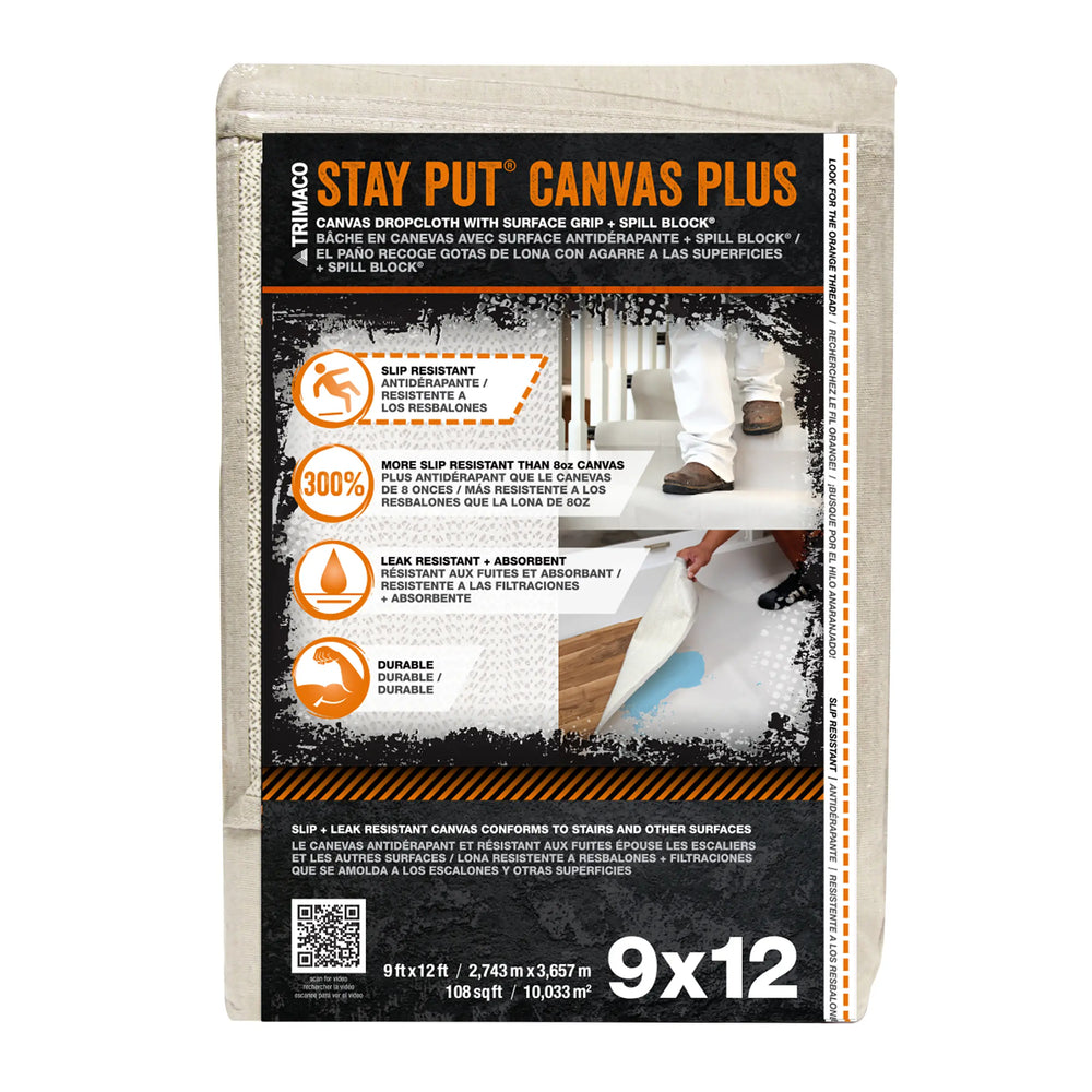 Stay put Canvas Plus With Surface Grip + Spill block - 2,74m x 3,66m - Trimaco®