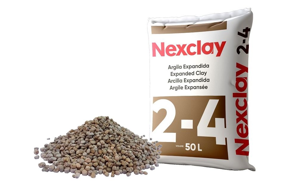 Argila expandida Nexclay 2-4 (4 a 8mm) - saco 50 Litros