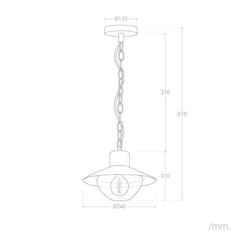 Candeeiro Suspenso Exterior Metal Neiva