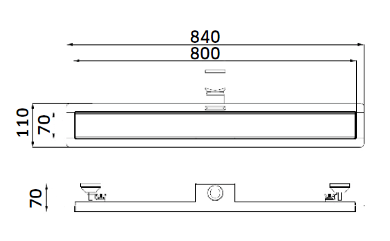Canelete Grelha Lisa 800mm