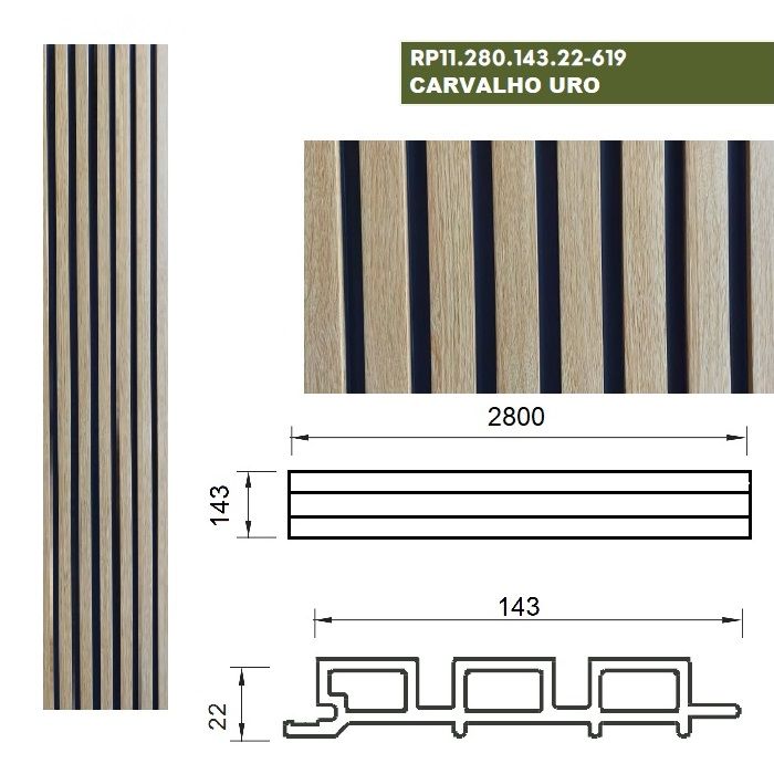 Revestimento Revdek Wall Ripado CPL - 22mm