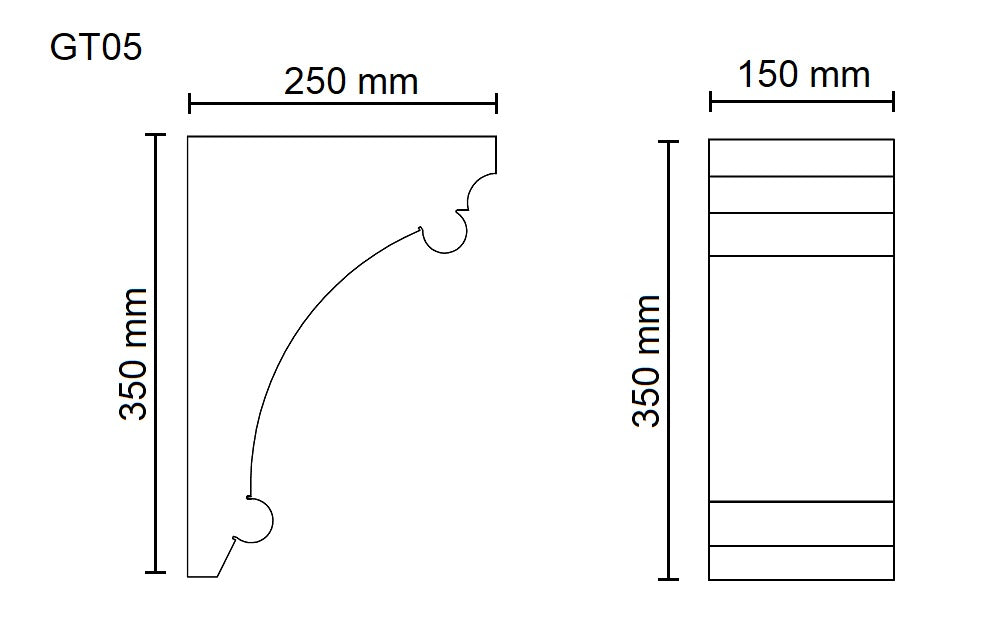 Pilastra Exterior em Poliestireno - GT05