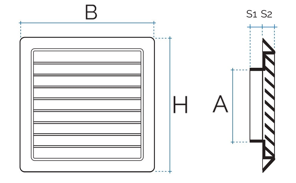 Grelha de Saida PVC - Abas Fixas