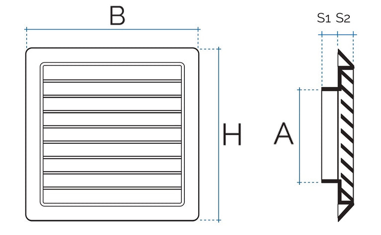 Grelha de Saida PVC - Abas Fixas