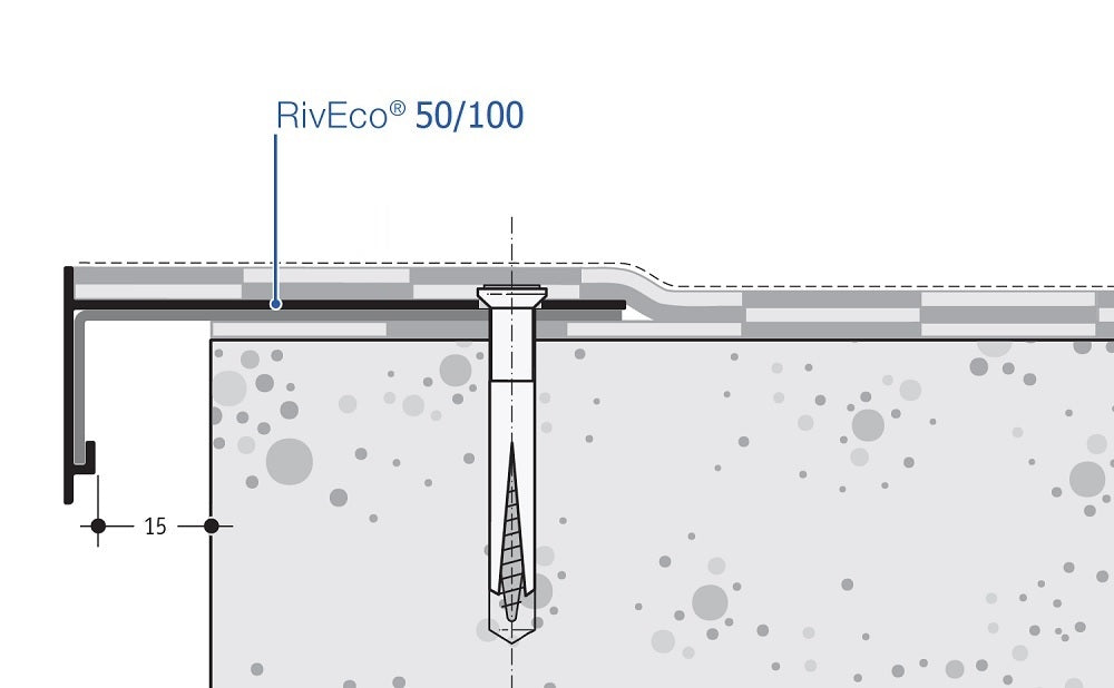 Perfil remate e pingadeira para impermeabilizações 50/100 - Riveco