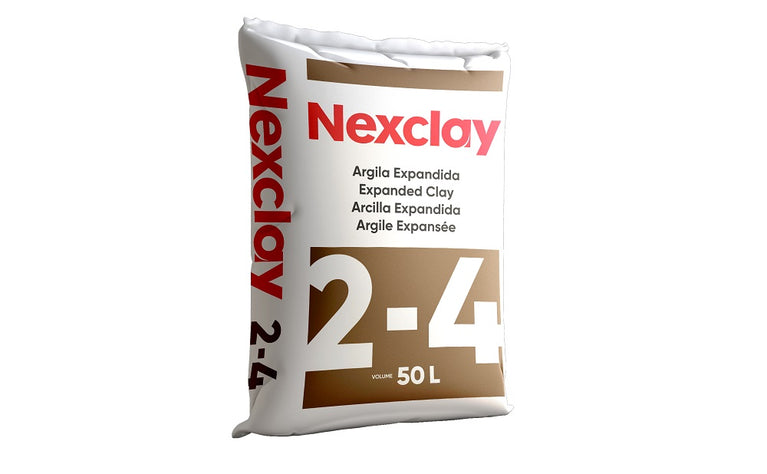 Argila expandida Nexclay 2-4 (4 a 8mm) - saco 50 Litros