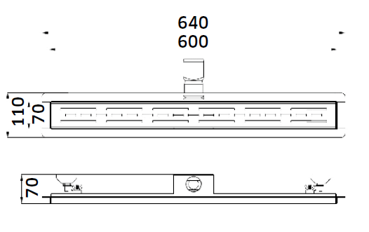 Canelete Grelha Perfurada 600 MM