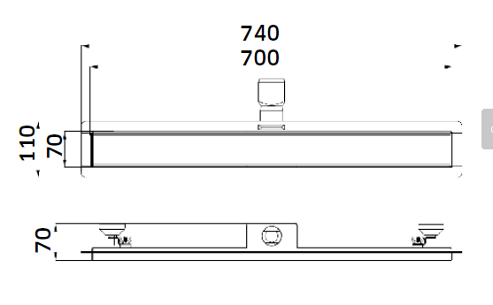 Canelete Grelha Lisa 700 MM