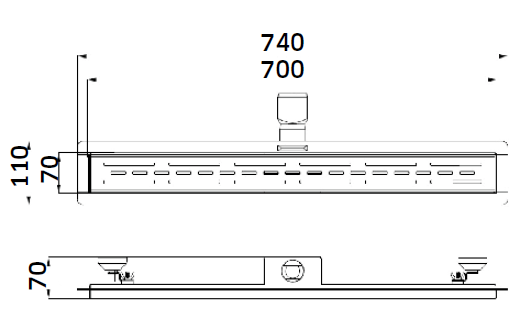 Canelete Grelha Perfurada 700 MM