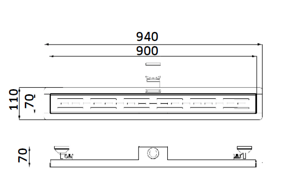 Canelete Grelha Perfurada 900 MM