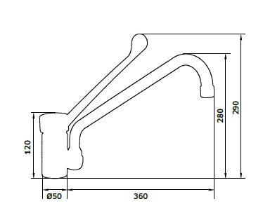 Torneira Monocomando Banca Industrial - Linha CLASSIC