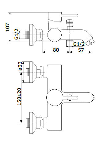 Torneira Monocomando de Banheira - Linha Domus