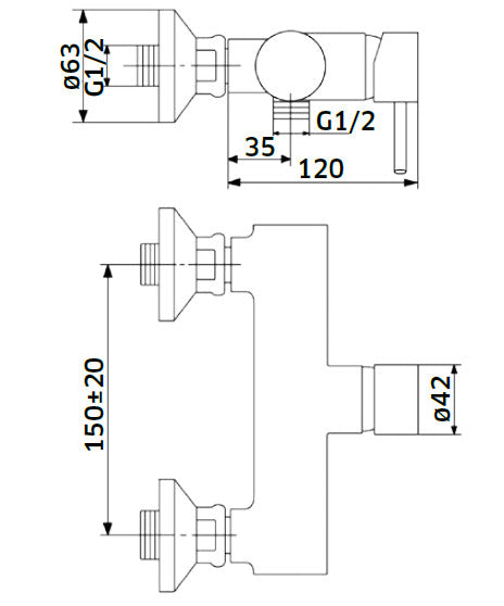 Torneira Monocomando de Base de Chuveiro - Linha Domus