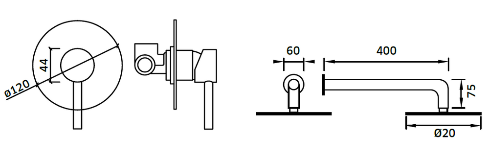 Kit de Duche 1 Via - Linha Domus